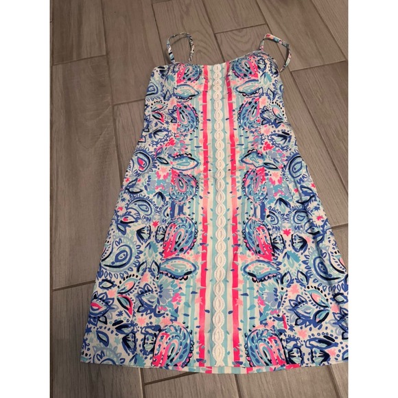 Lilly Pulitzer Shelli Dress Stripes Streamers Sz 2 Tie Back - Picture 13 of 13